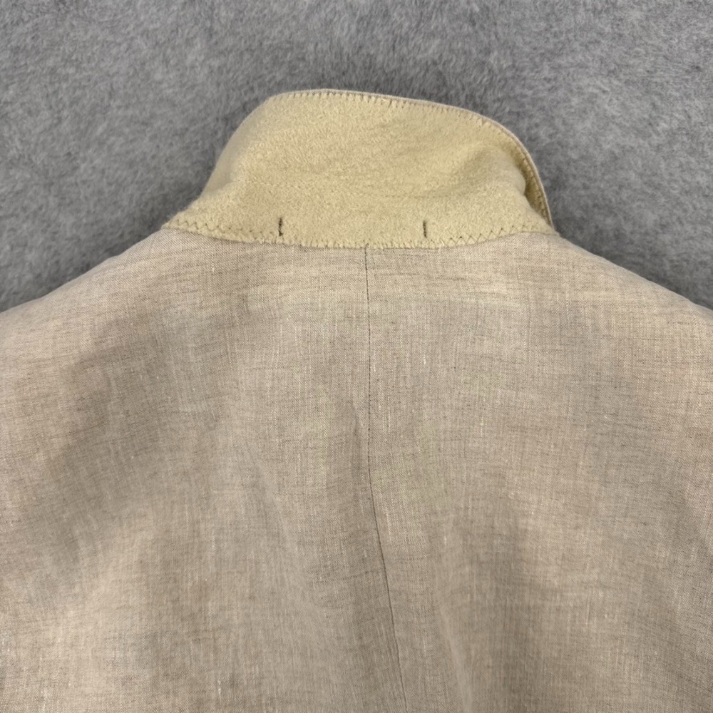 VTG Hugo Boss Blazer 42R Beige Cream Pure Linen Shoulder Pads Made in USA - Picture 11 of 15